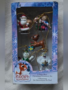 Rudolph Red-Nosed Reindeer 5-Piece Mini Christmas Ornament Set - Multicolor